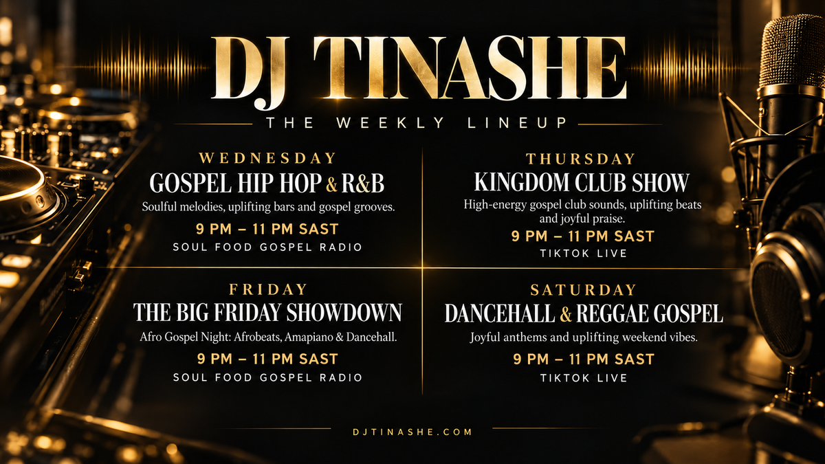 DJ Tinashe radio shows and livestream programme poster
